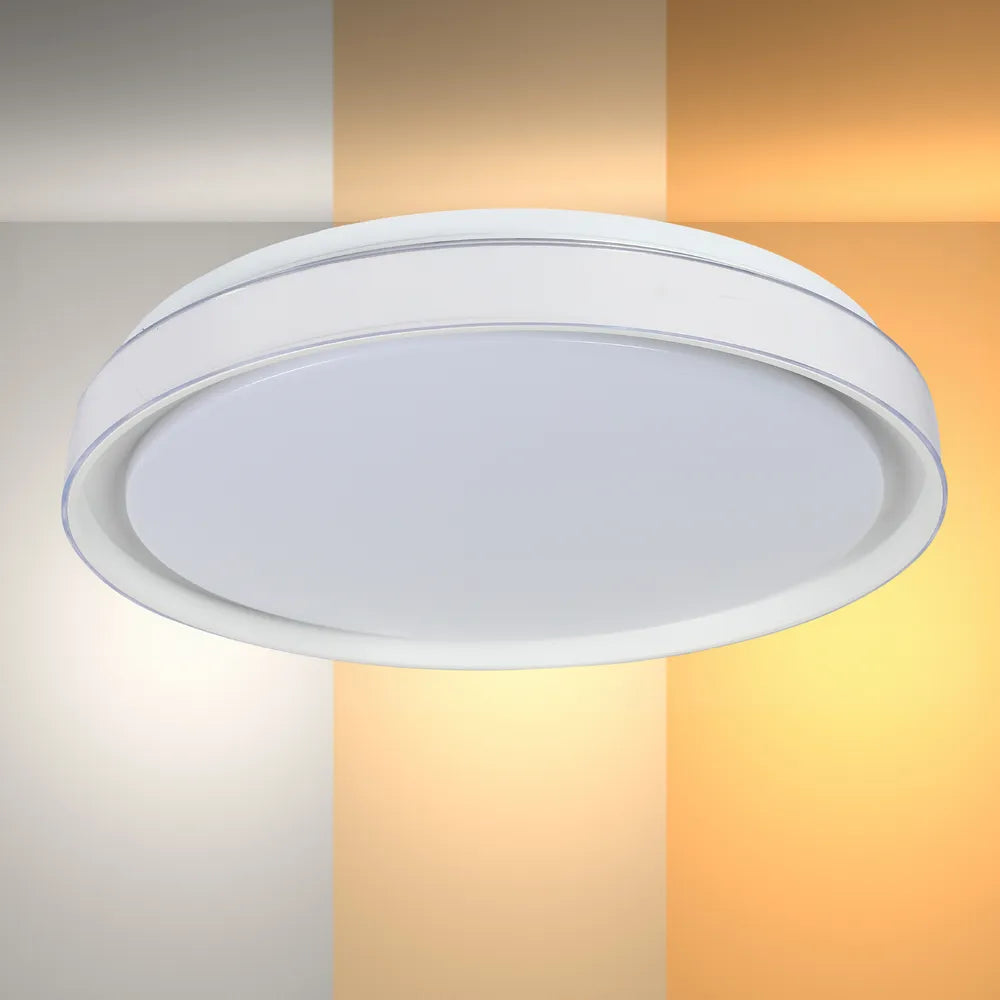 LED Flush Ceiling Light TEKLED LED Ceiling Lamp White D400 6000K/4000K/3000K 27Wx2(TEKLED)--165-16022