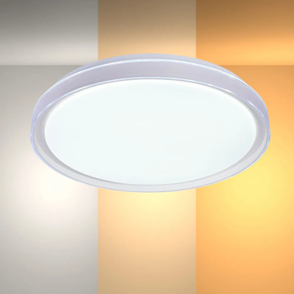 LED Flush Ceiling Light TEKLED LED Ceiling Lamp White D500 6000K/4000K/3000K 42Wx2(TEKLED)--165-16023