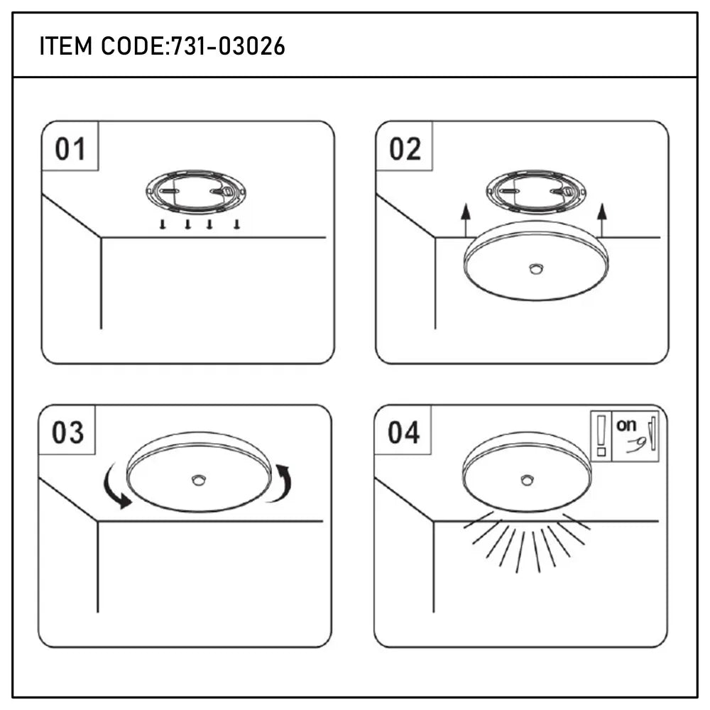 Close shot of the LED Ceiling Light Radar Sensor 18W 6000K (TEKLED)-731-03026