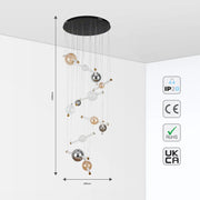 Size and technical specs of the LED Chandelier 68138-12 3000K (TEKLED)-159-18316-159-18316