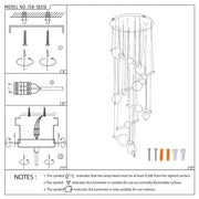 Close shot of the LED Chandelier 68138-12 3000K (TEKLED)-159-18316-159-18316