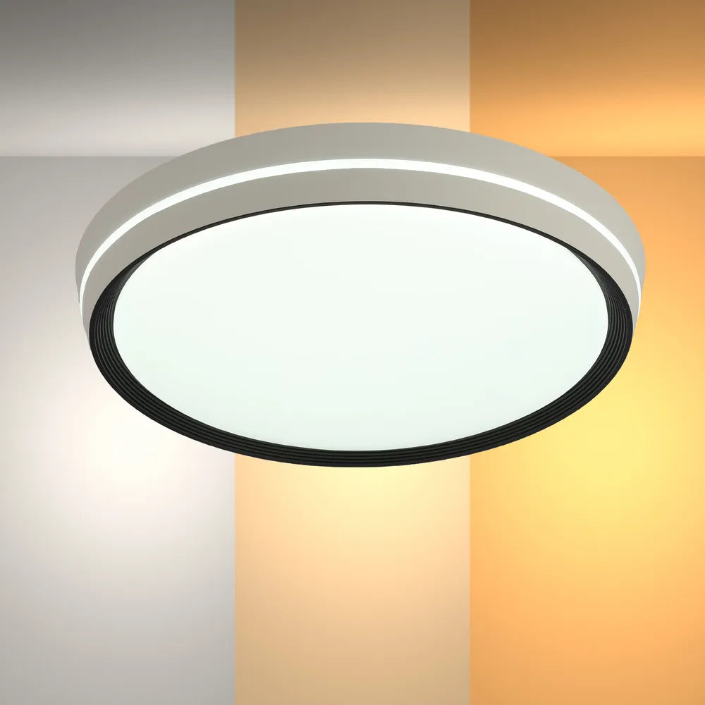 LED Flush Ceiling Light TEKLED LED Flush Ceiling Light Black D400 6000K/4000K/3000K 27Wx2(TEKLED)--165-16026