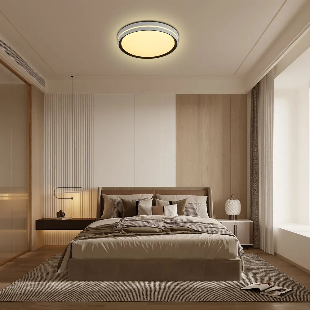 LED Flush Ceiling Light TEKLED LED Flush Ceiling Light Black D400 6000K/4000K/3000K 27Wx2(TEKLED)--165-16026