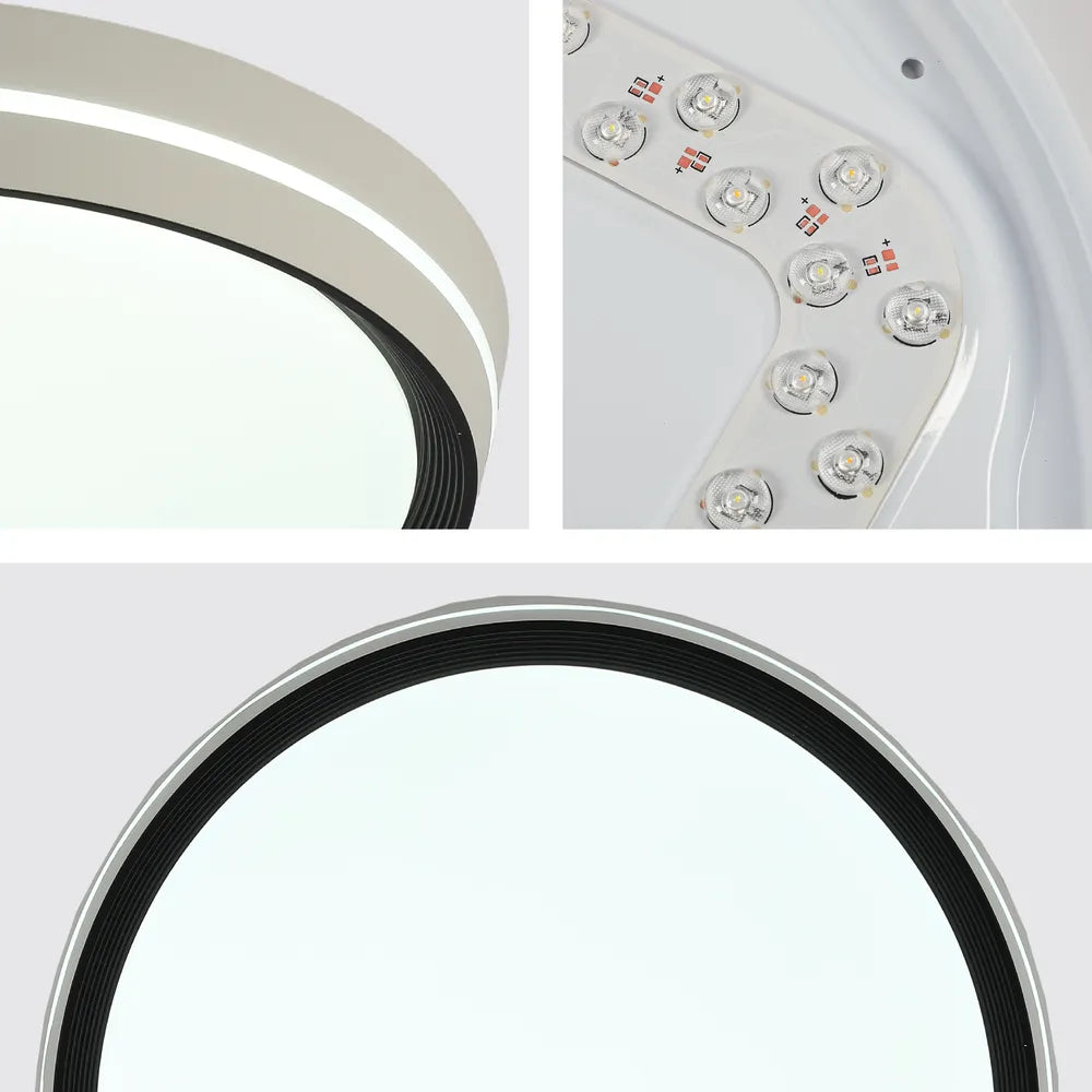 Close shot of the LED Flush Ceiling Light Black D400 6000K/4000K/3000K 27Wx2(TEKLED)-165-16026