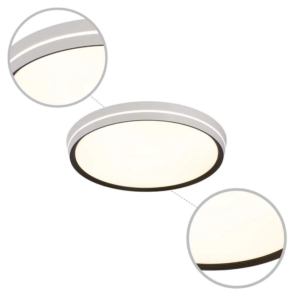 Details of the LED Flush Ceiling Light Black D500 6000K/4000K/3000K 42Wx2(TEKLED)-165-16027