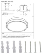User manual for LED Flush Ceiling Light Black D500 6000K/4000K/3000K 42Wx2(TEKLED)-165-16027