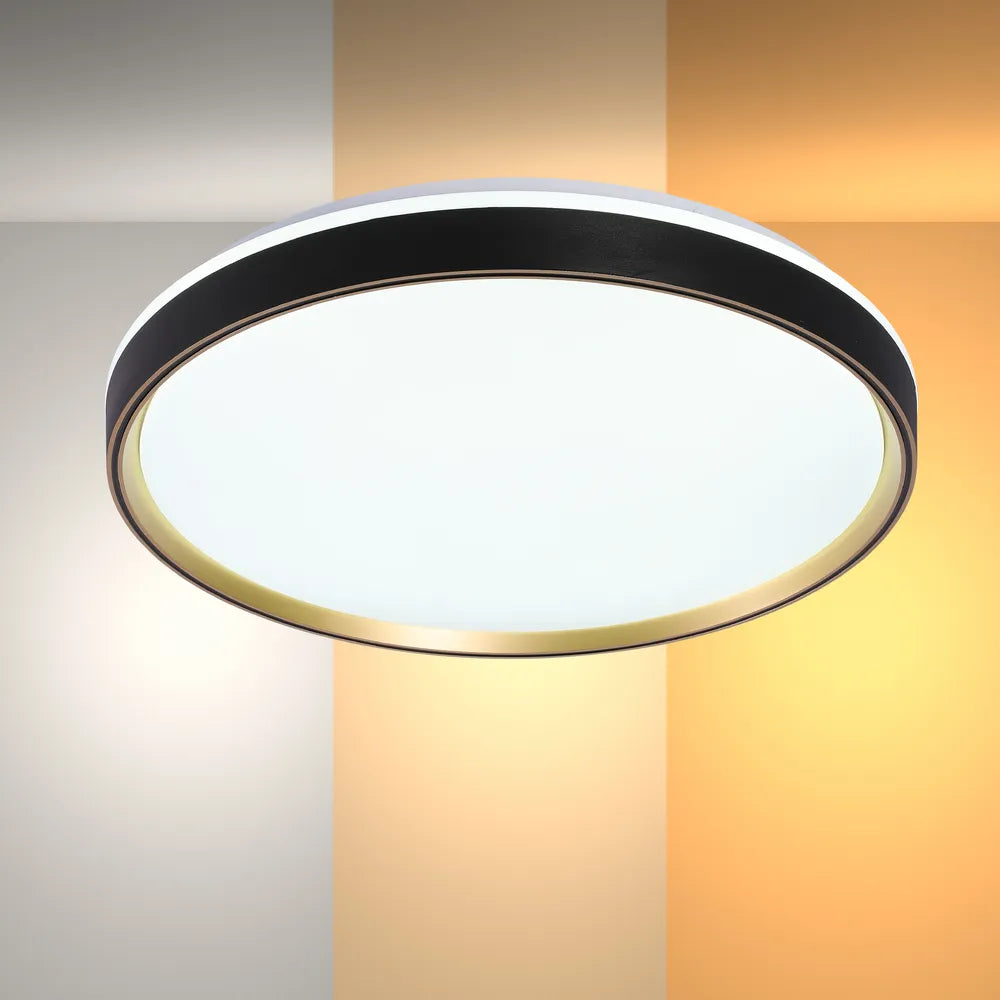 LED Flush Ceiling Light TEKLED LED Flush Ceiling Light Black Gold D500 6000K/4000K/3000K 42Wx2(TEKLED)--165-16007