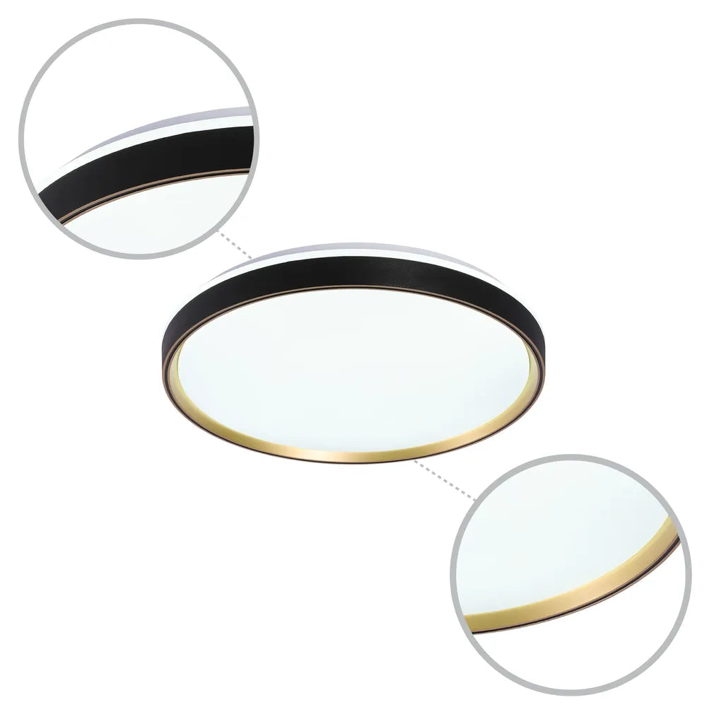 Details of the LED Flush Ceiling Light Black Gold D500 6000K/4000K/3000K 42Wx2(TEKLED)-165-16007