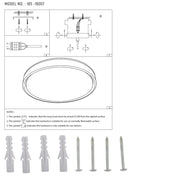 User manual for LED Flush Ceiling Light Black Gold D500 6000K/4000K/3000K 42Wx2(TEKLED)-165-16007