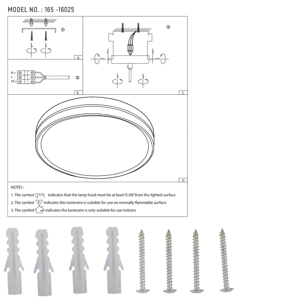 User manual for LED Flush Ceiling Light Blue D500 6000K/4000K/3000K 42Wx2(TEKLED)-165-16025