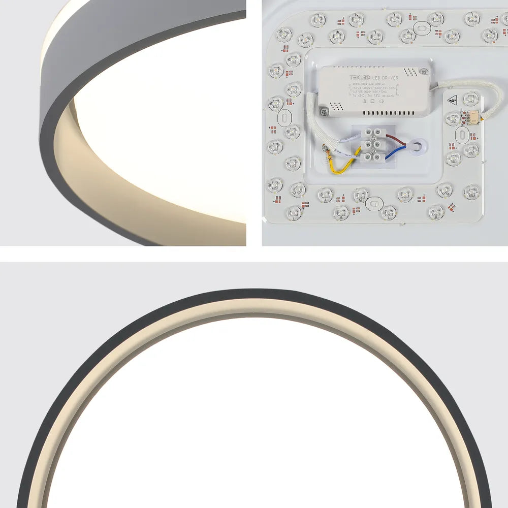 Close shot of the LED Flush Ceiling Light D400 Blue 6000K/4000K/3000K 27Wx2(TEKLED)-165-16039