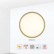 Size and technical specs of the LED Flush Ceiling Light Purple Gold D500 6000K/4000K/3000K 42Wx2(TEKLED)-165-16013