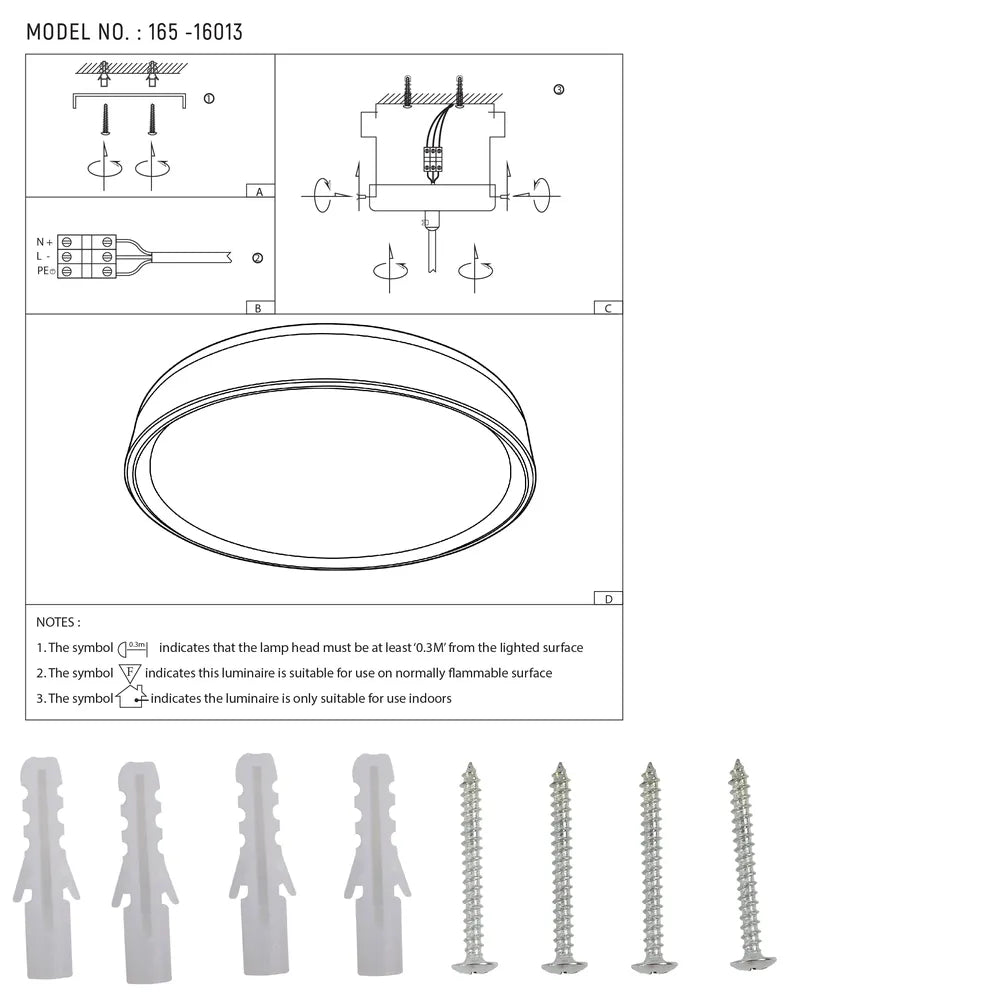 User manual for LED Flush Ceiling Light Purple Gold D500 6000K/4000K/3000K 42Wx2(TEKLED)-165-16013