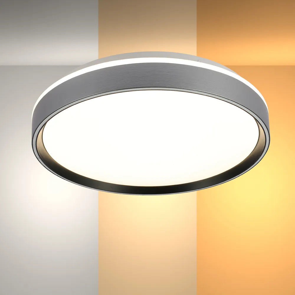 LED Flush Ceiling Light TEKLED LED Flush Ceiling Light Silvery Black D400 6000K/4000K/3000K 27Wx2(TEKLED)--165-16010