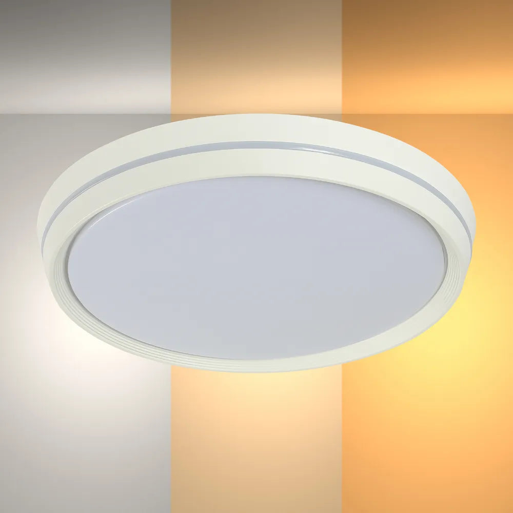 LED Flush Ceiling Light TEKLED LED Flush Ceiling Light White D400 6000K/4000K/3000K 27Wx2(TEKLED)--165-16028