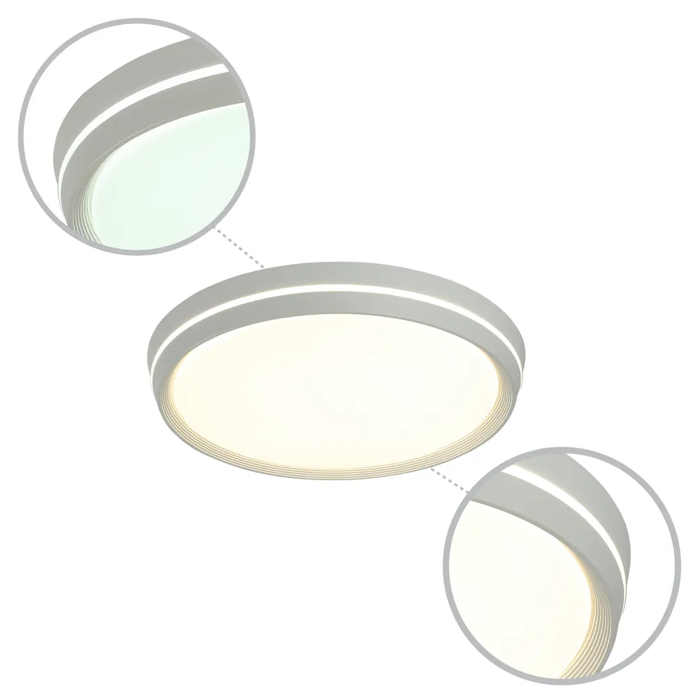 Details of the LED Flush Ceiling Light White D400 6000K/4000K/3000K 27Wx2(TEKLED)-165-16028