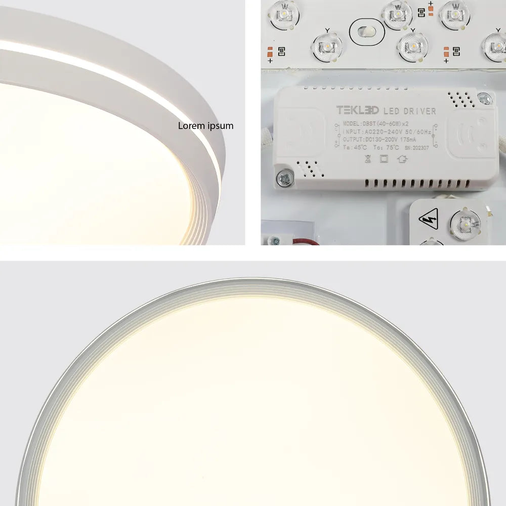 Close shot of the LED Flush Ceiling Light White D500 6000K/4000K/3000K 42Wx2(TEKLED)-165-16029