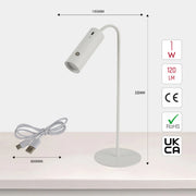 Настольная LED-лампа с клипсой, идеально подходит для рабочего стола в современном офисе. Компактный и стильный дизайн.