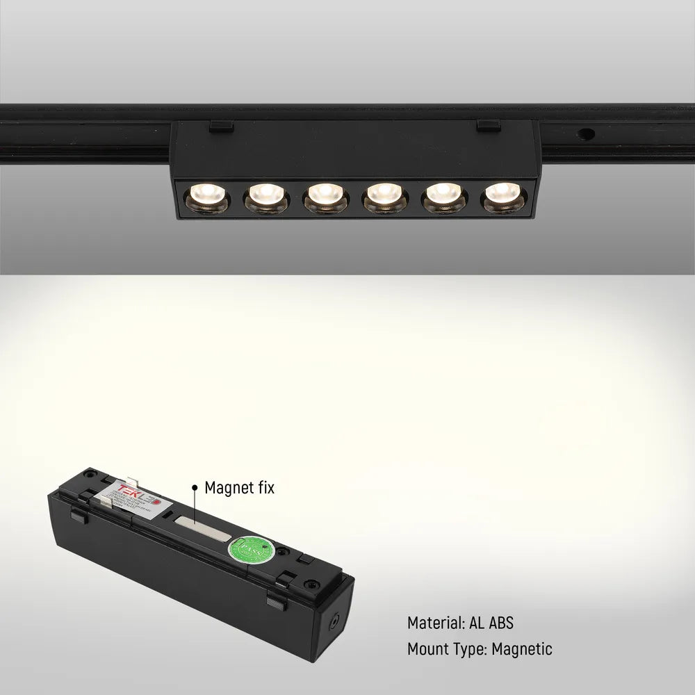 Close shot of the LED Magnetic Track Light 6W 48V Black 4000K(TEKLED)-169-03108-169-03108