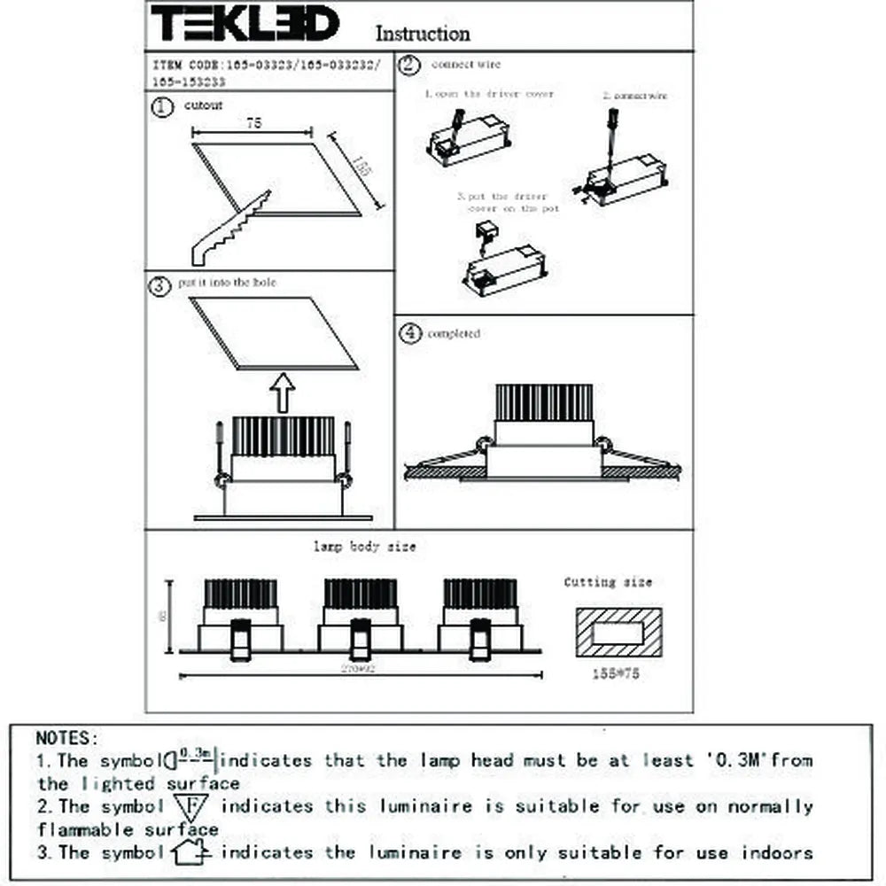 User manual for LED OC001C 3х5W 3000K WHITE -165-033232-165-033232