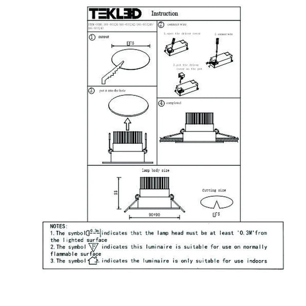 User manual for LED OC002A 1х5W 5000K BLACK-165-03324-165-03324