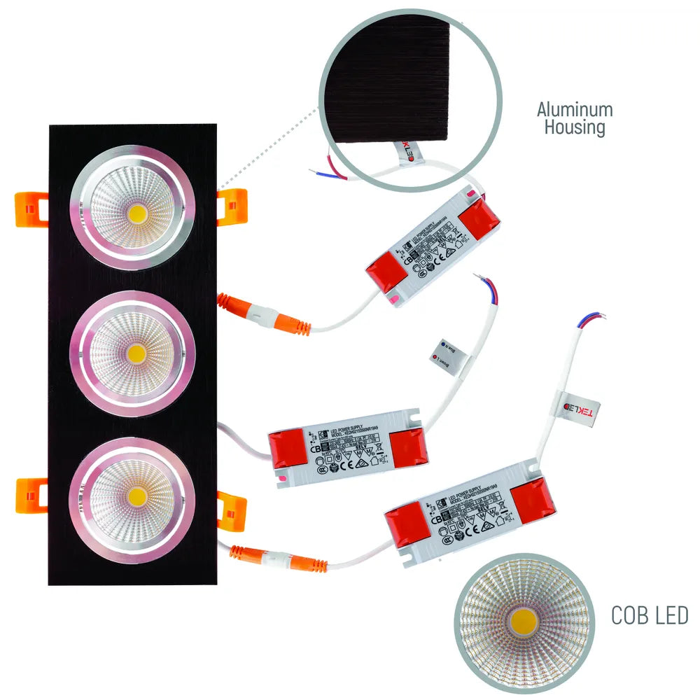 Details of the LED OC002C 3х5W 3000K BLACK-165-033262-165-033262