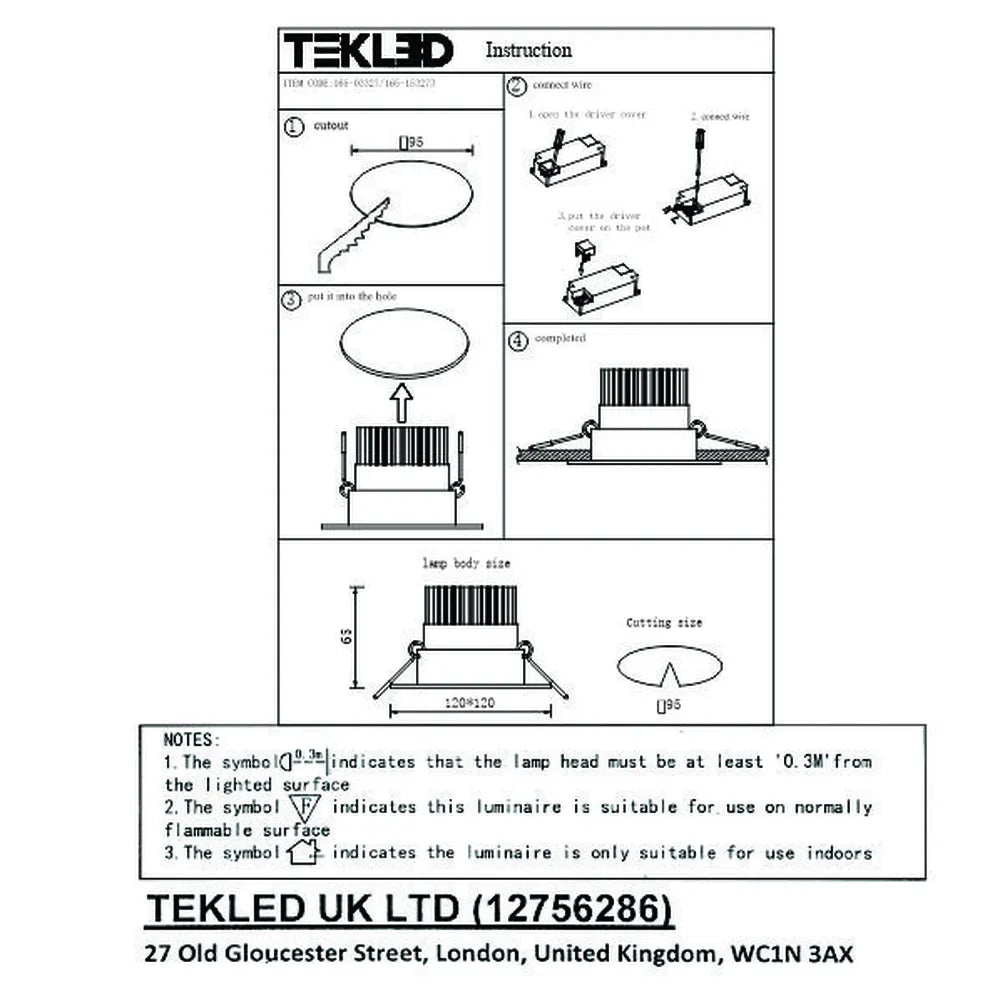 User manual for LED OC003A 1х10W 5000K WHITE-165-03327-165-03327