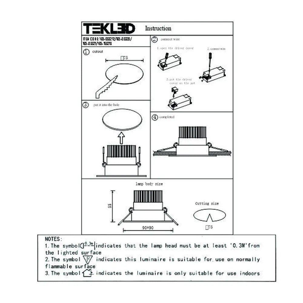 User manual for LED OC003A 1х5W 3000K WHITE -165-033212-165-033212