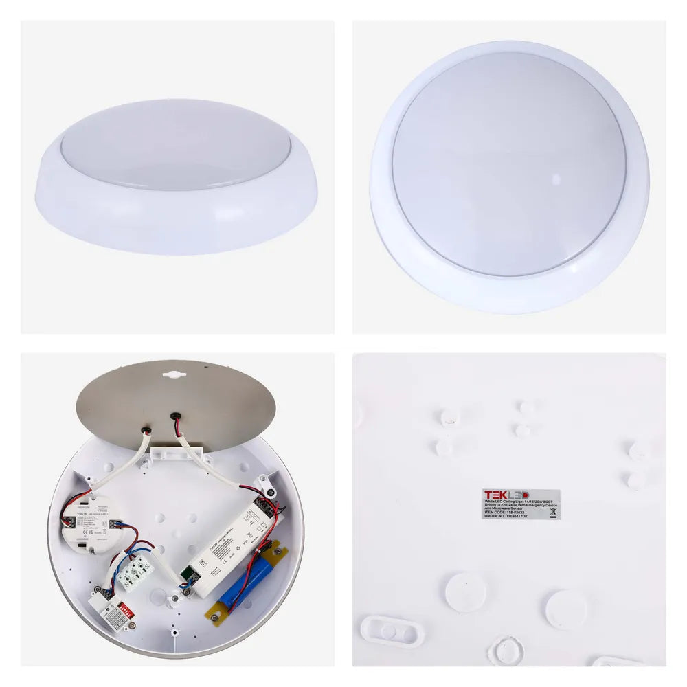 Details of the LED Paladin Bulkhead 14-16-20 W 3CCT IP54 with White Rim-118-03622