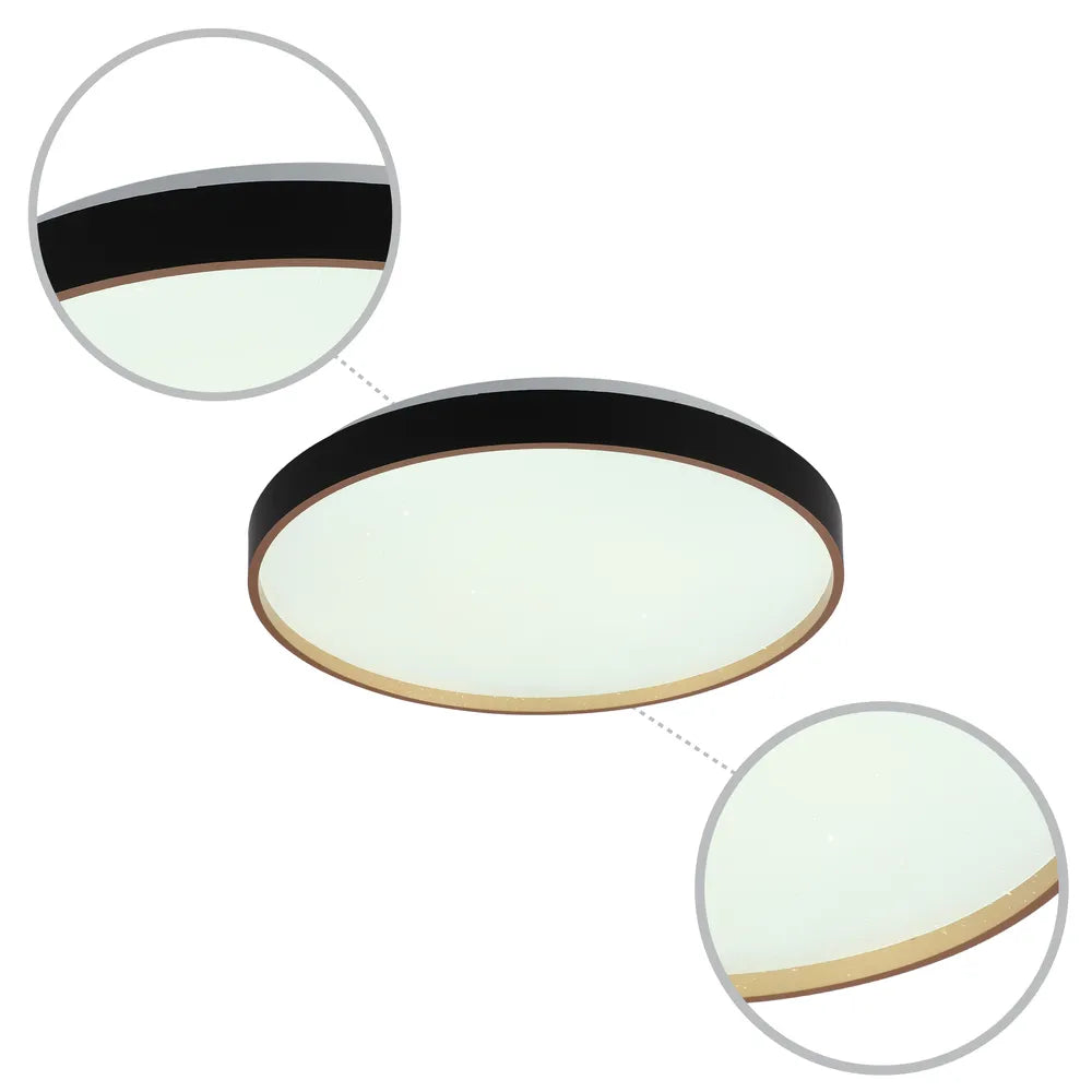 Details of the LED Sparkling Flush Ceiling Light Black D400 6000K/4000K/3000K 27Wx2(TEKLED)-165-16016