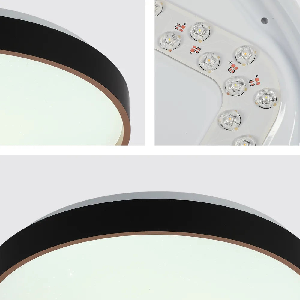 Close shot of the LED Sparkling Flush Ceiling Light Black D400 6000K/4000K/3000K 27Wx2(TEKLED)-165-16016