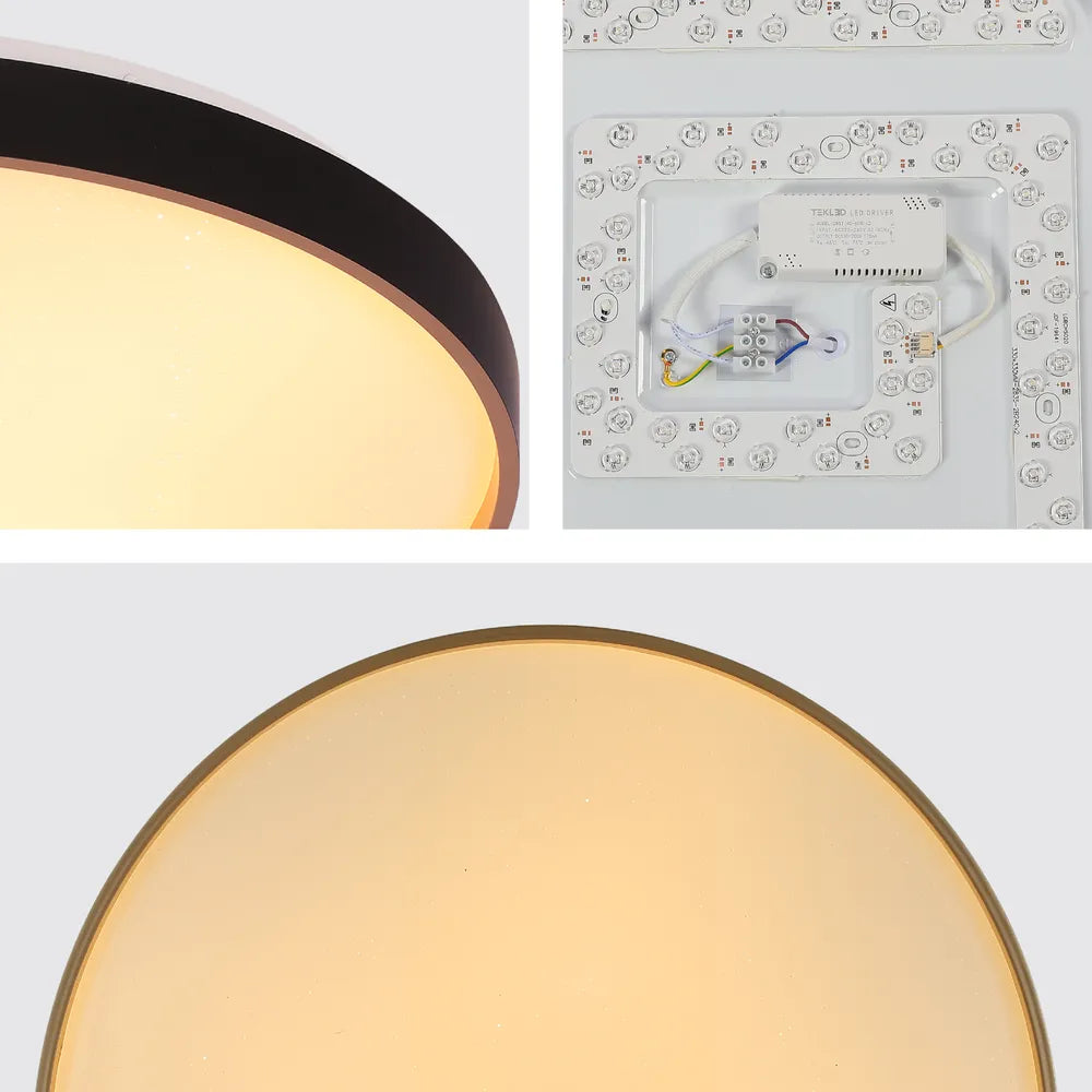 Close shot of the LED Sparkling Flush Ceiling Light Black D500 6000K/4000K/3000K 42Wx2(TEKLED)-165-16017