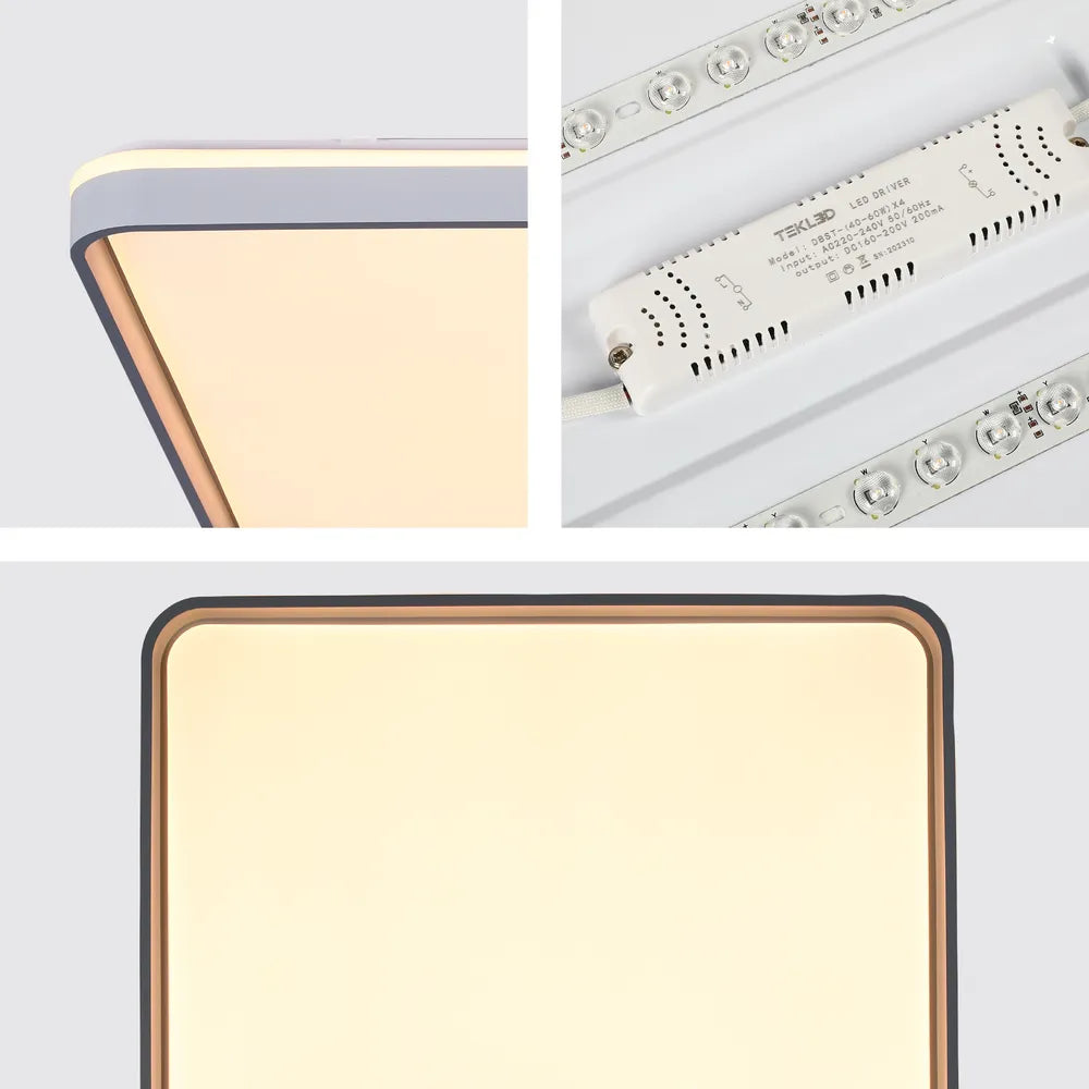 Close shot of the LED Square Flush Ceiling Light Blue 1200x600 6000K/4000K/3000K 50Wx2(TEKLED)-165-16037