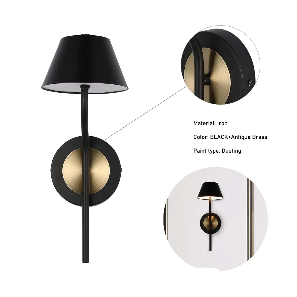 Details of the LED Wall Lamp Black+Antique Brass 6W 3CCT (TEKLED) -151-19308-151-19308