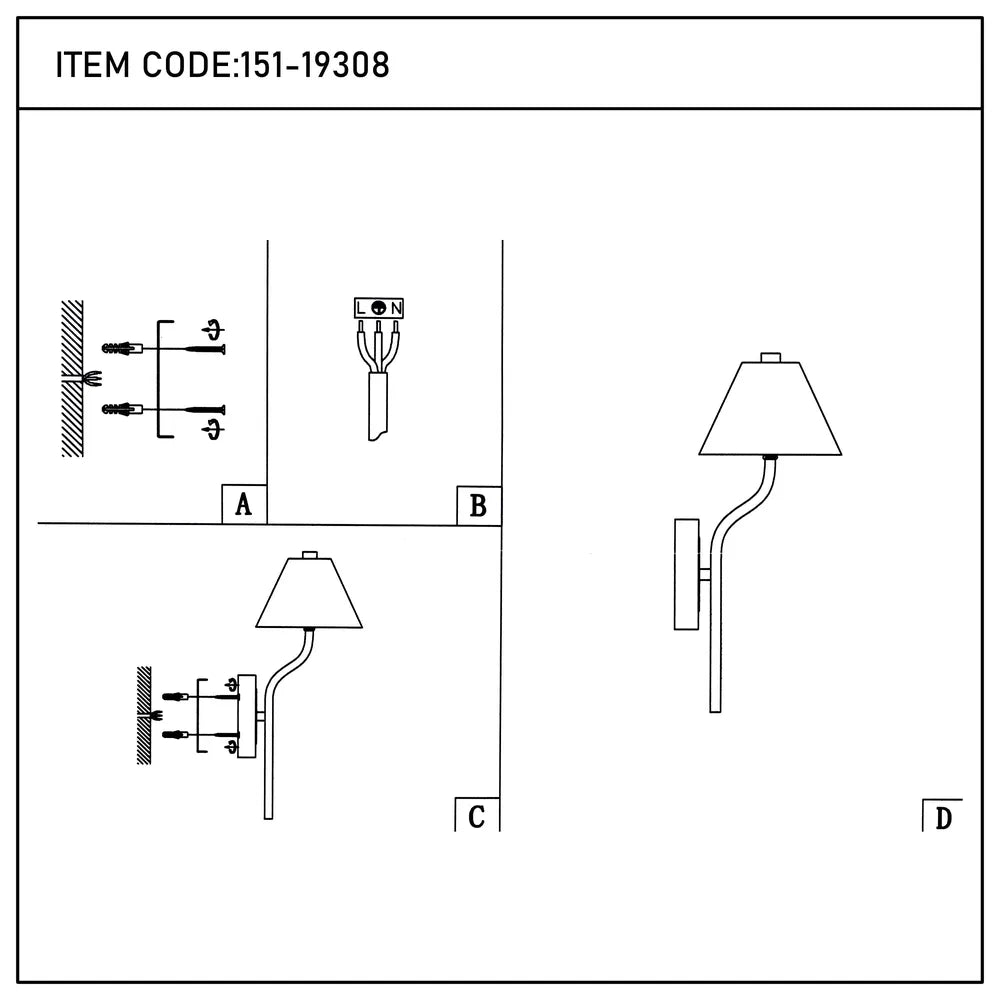 Close shot of the LED Wall Lamp Black+Antique Brass 6W 3CCT (TEKLED) -151-19308-151-19308