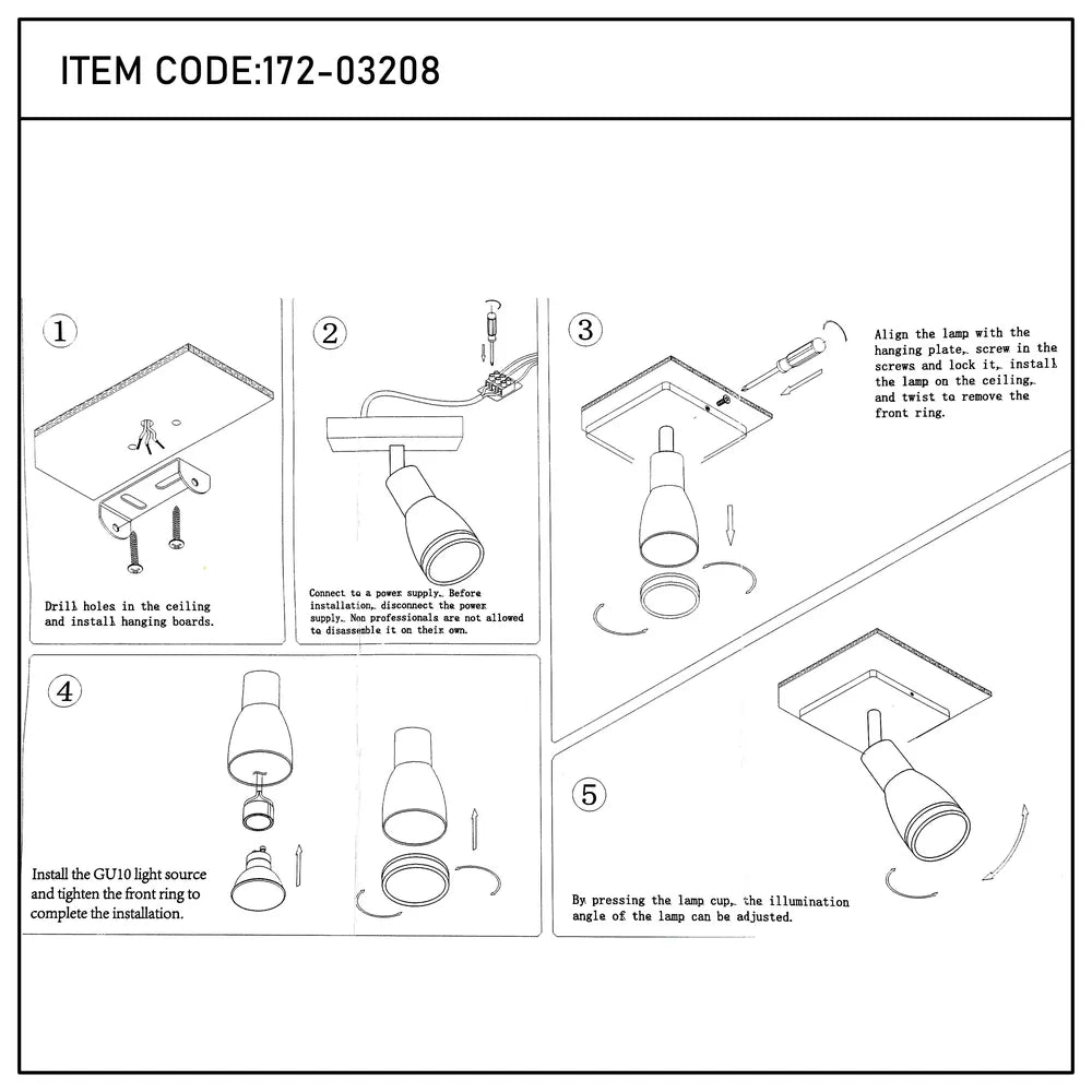 User manual for Luma Cylindro GU10 Spotlight Fixture-172-03208