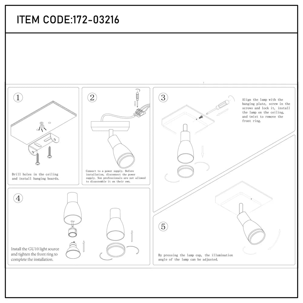 User manual for Luma Cylindro GU10 Spotlight Fixture-172-03216