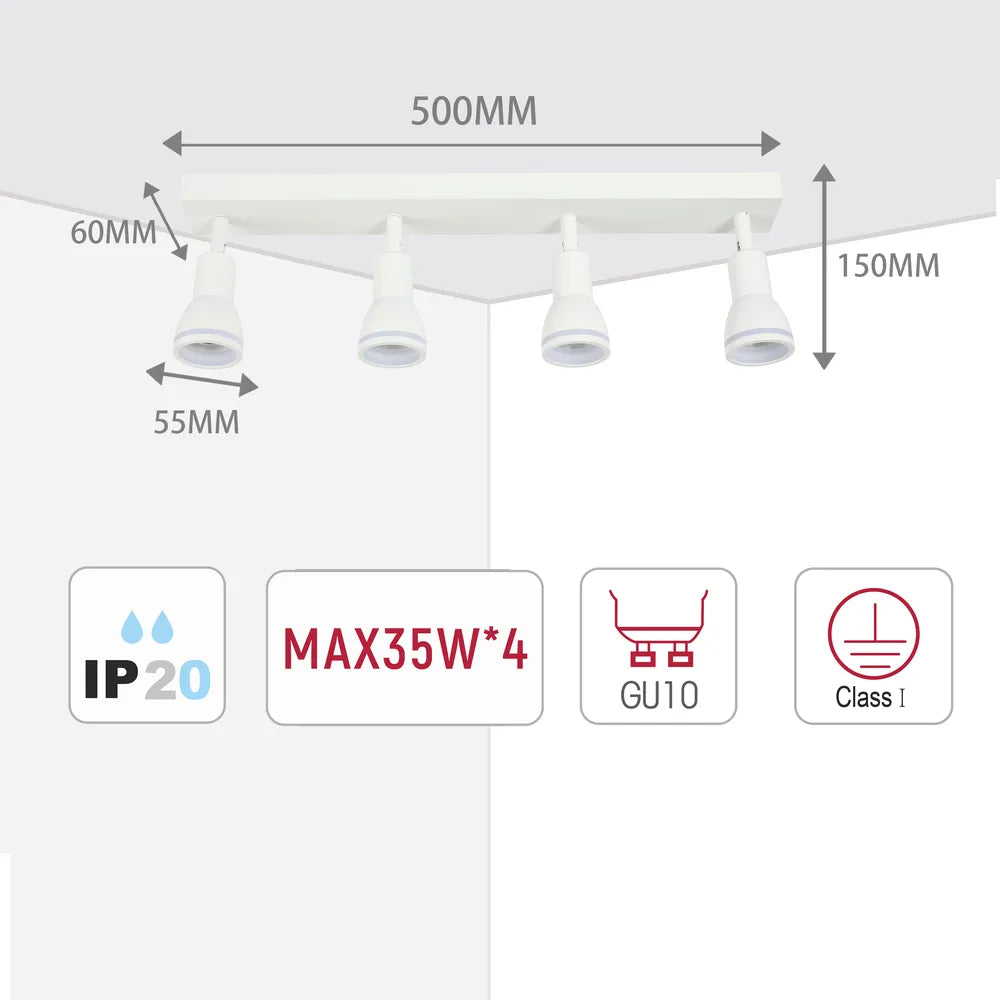 Size and technical specs of the Luma Cylindro GU10 Spotlight Fixture-172-03222