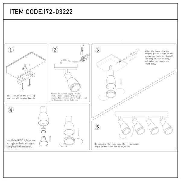 User manual for Luma Cylindro GU10 Spotlight Fixture-172-03222