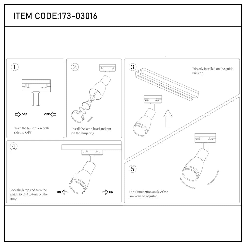 User manual for Luma Cylindro GU10 Track Light-173-03016