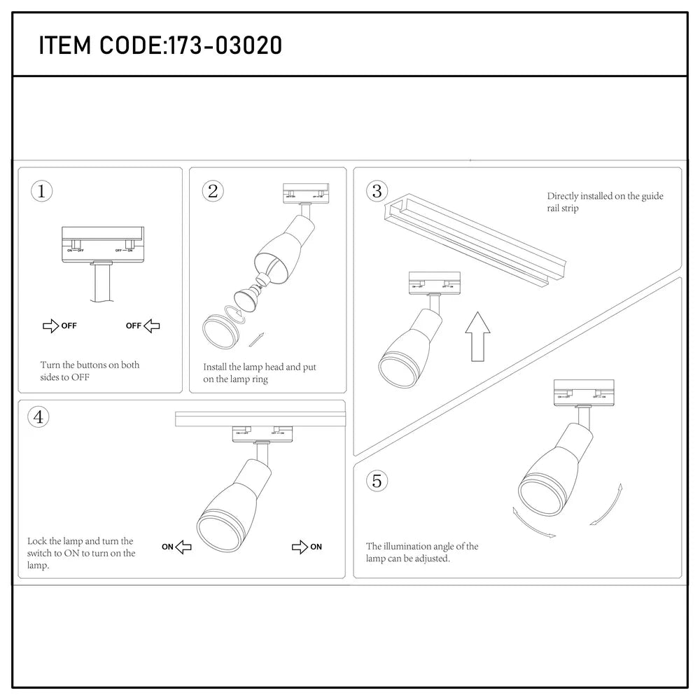 User manual for Luma Cylindro GU10 Track Light-173-03020