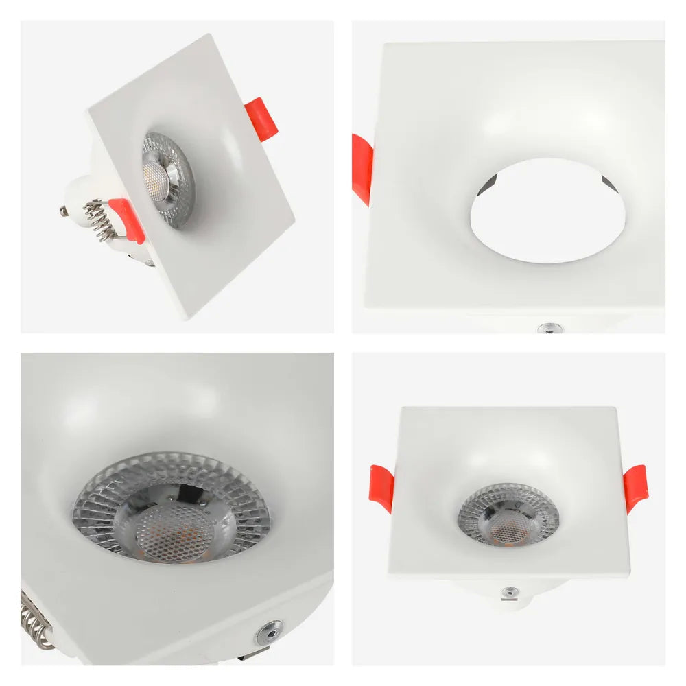 Details of the Lunar Low-Glare Square Fixed Recessed GU10 Downlight-143-03995