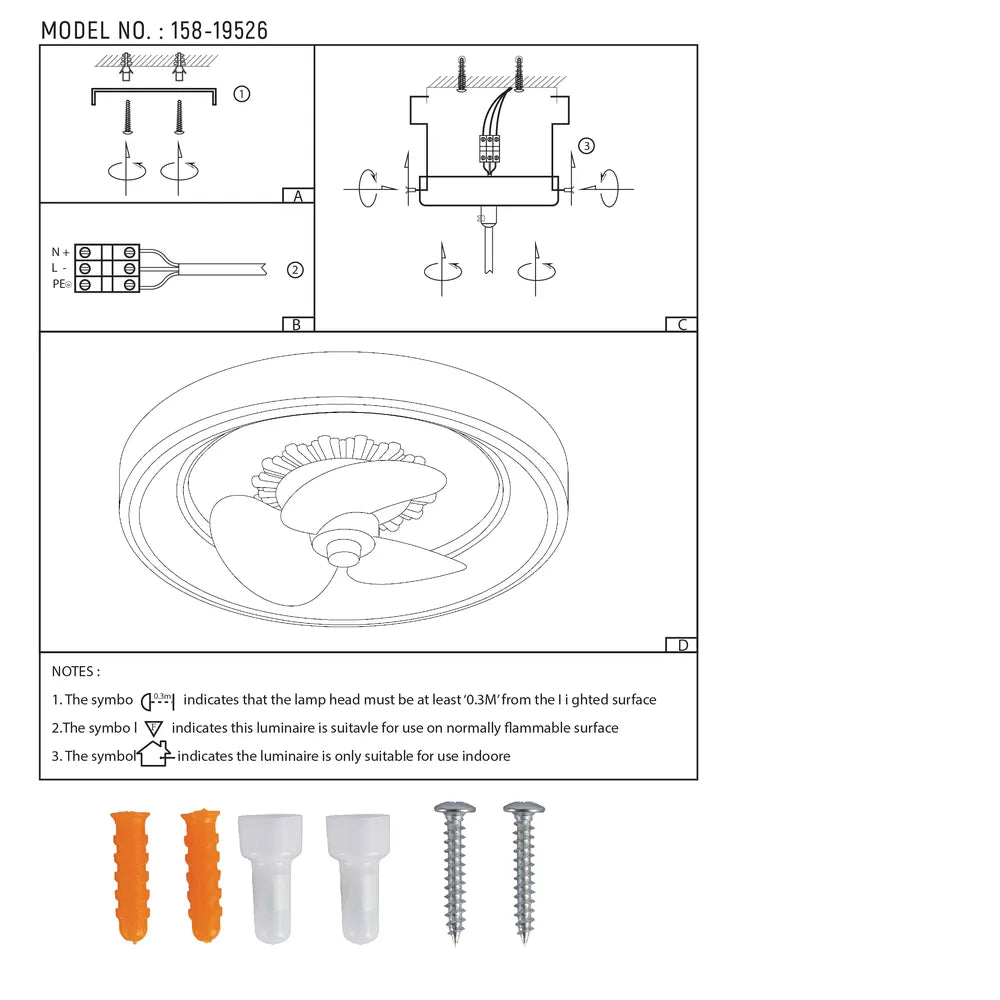 User manual for Lyustra LED Fan Lamp White 40W D500 (TEKLED)-158-19526-158-19526