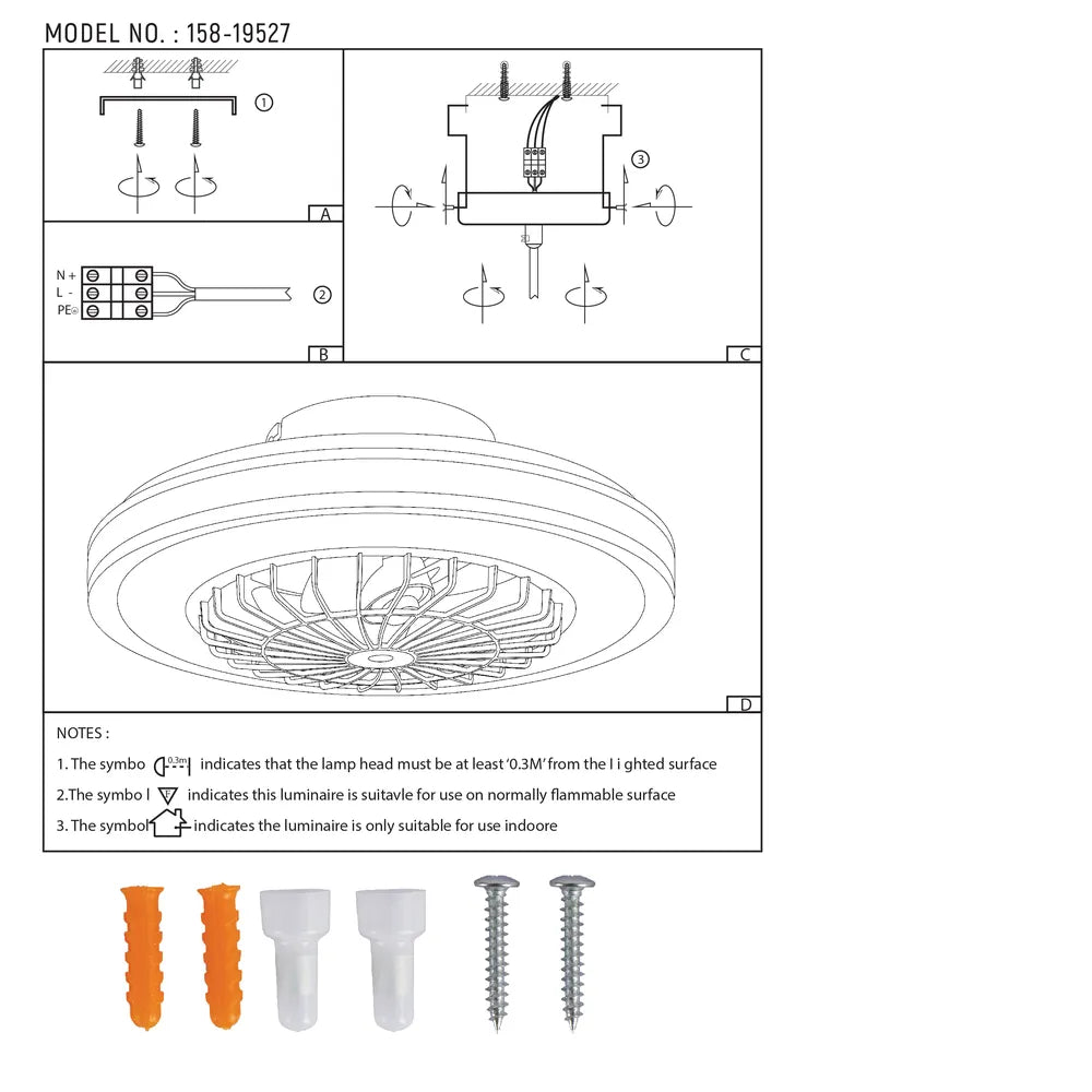 User manual for Lyustra LED Fan Lamp White 40W D500 (TEKLED)-158-19527-158-19527