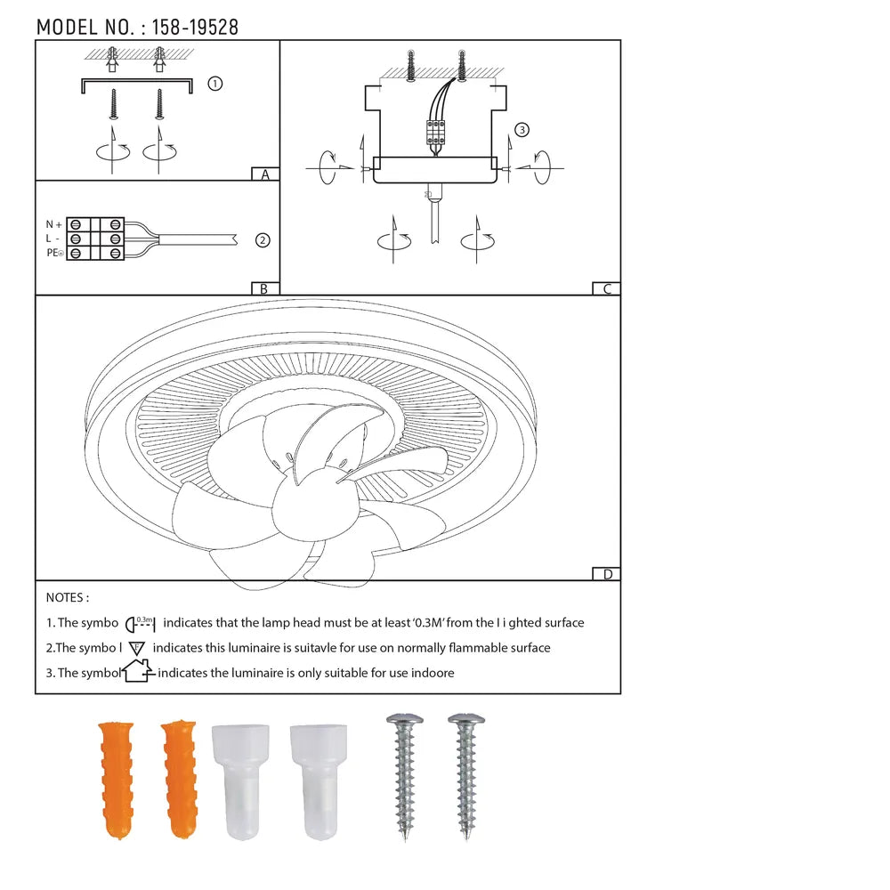 User manual for Lyustra LED Fan Lamp White 40W D500 (TEKLED)-158-19528-158-19528