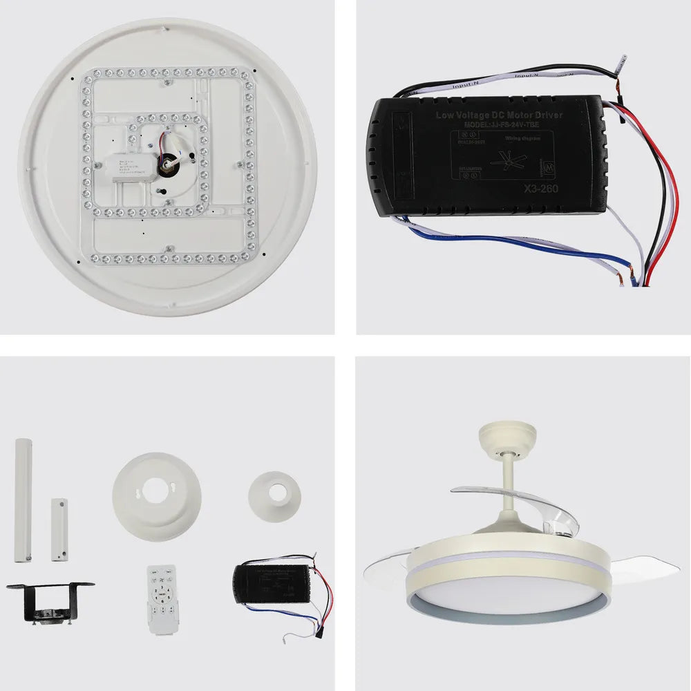 Close shot of the Lyustra LED Fan Lamp White 55W 42inch (TEKLED)-158-19525-158-19525