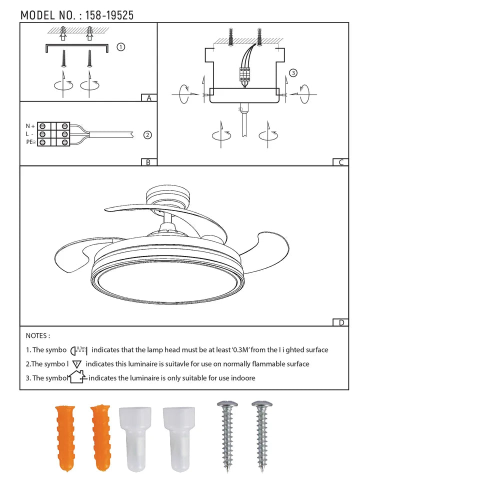 User manual for Lyustra LED Fan Lamp White 55W 42inch (TEKLED)-158-19525-158-19525