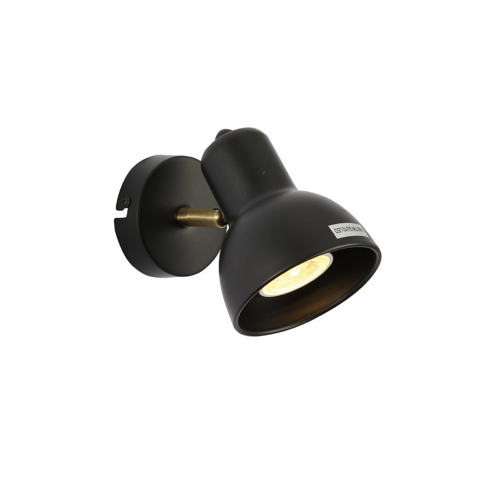 Main image of 1 Way Hektor Spotlight with GU10 Fitting Antique Brass Black | TEKLED 172-03126