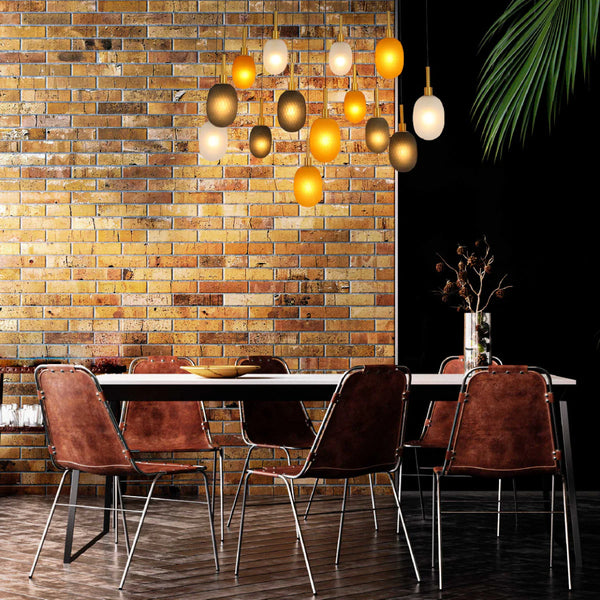 Основное изображение многоподвесного потолочного светильника, идеального для современных гостиных и столовых.