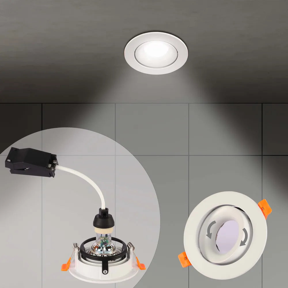 Details of the Orbit Tilt GU10 Recessed  Downlight-143-03999